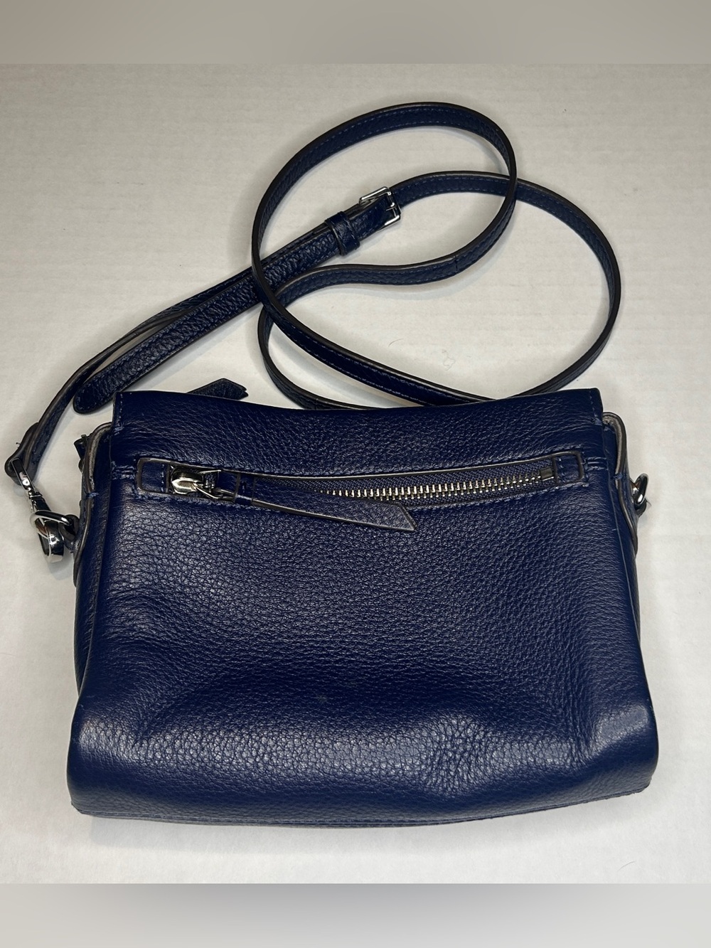 Vince Camuto Navy Pebbled Leather Crossbody